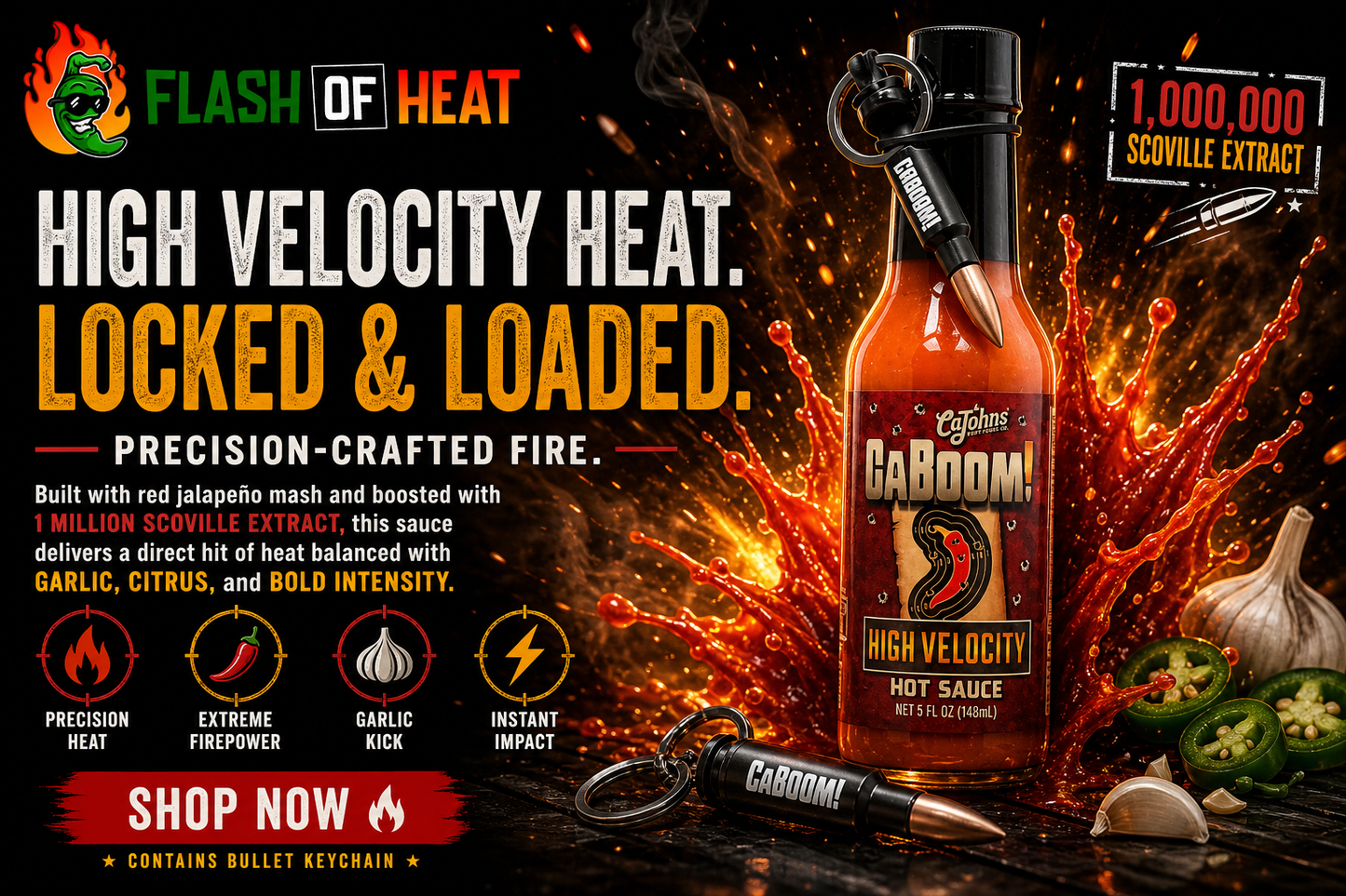 CaJohns CaBoom! "High Velocity" with Bullet Keychain